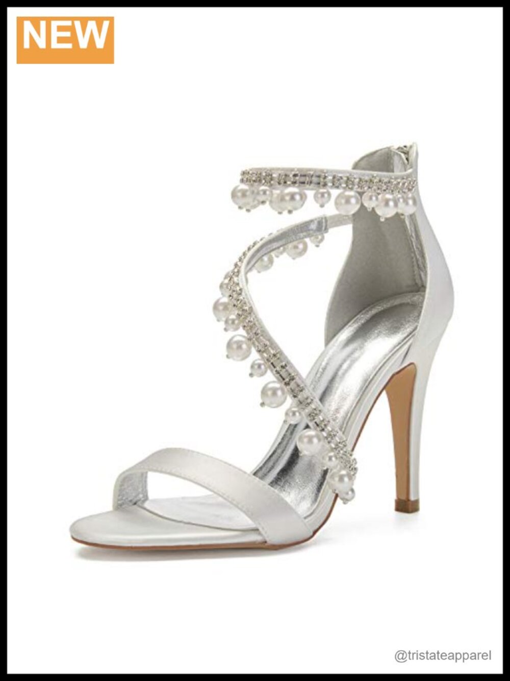 Satin Crystal High Heel Sandals Open Toe Ankle Strap Wedding Prom Party Shoes
